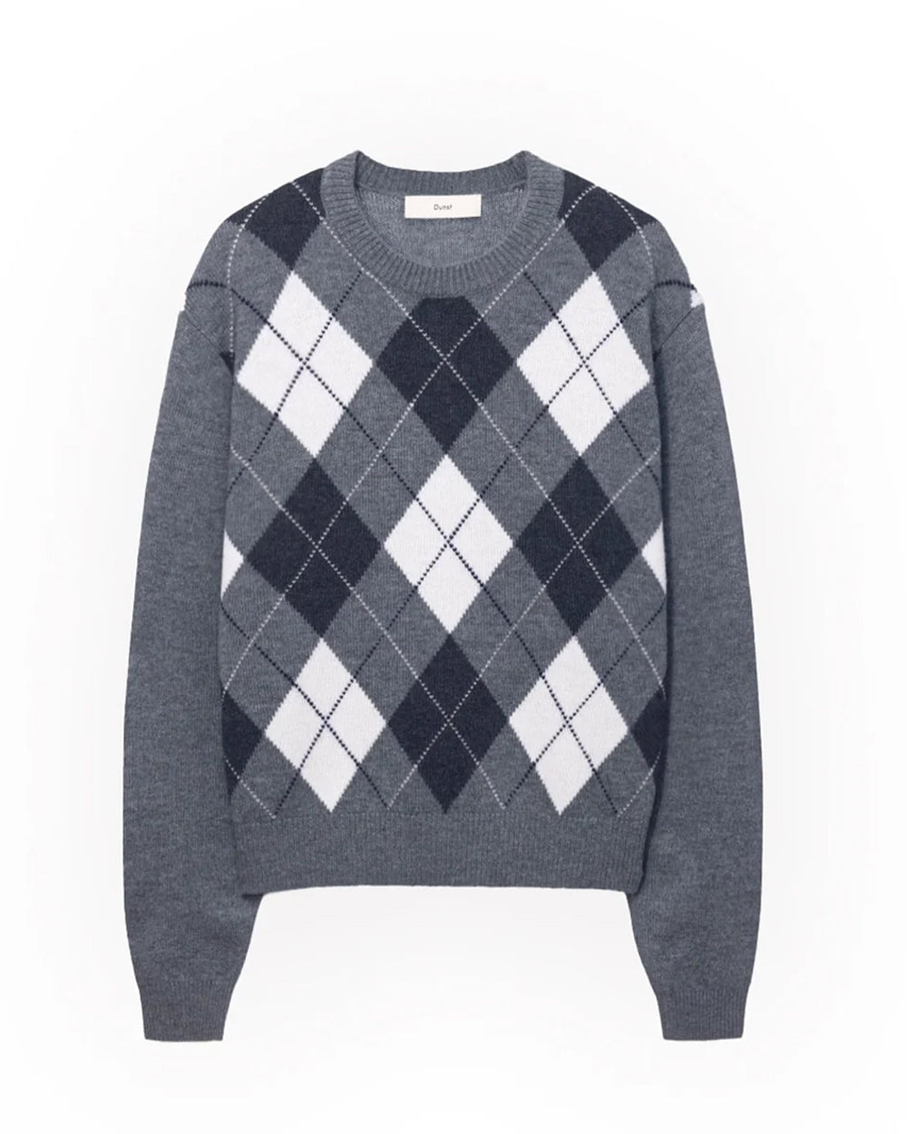 Argyle Crew Neck Sweater Grey