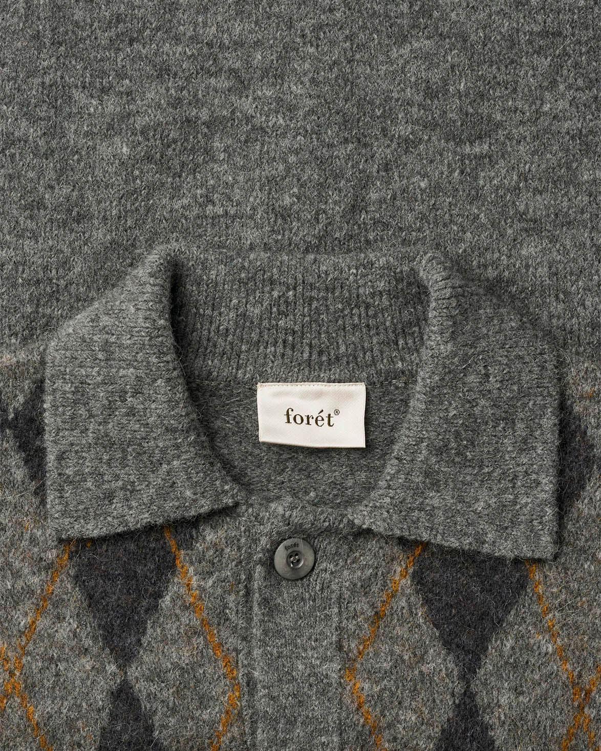 Cairn Argyle Knit Jacket Dark Grey