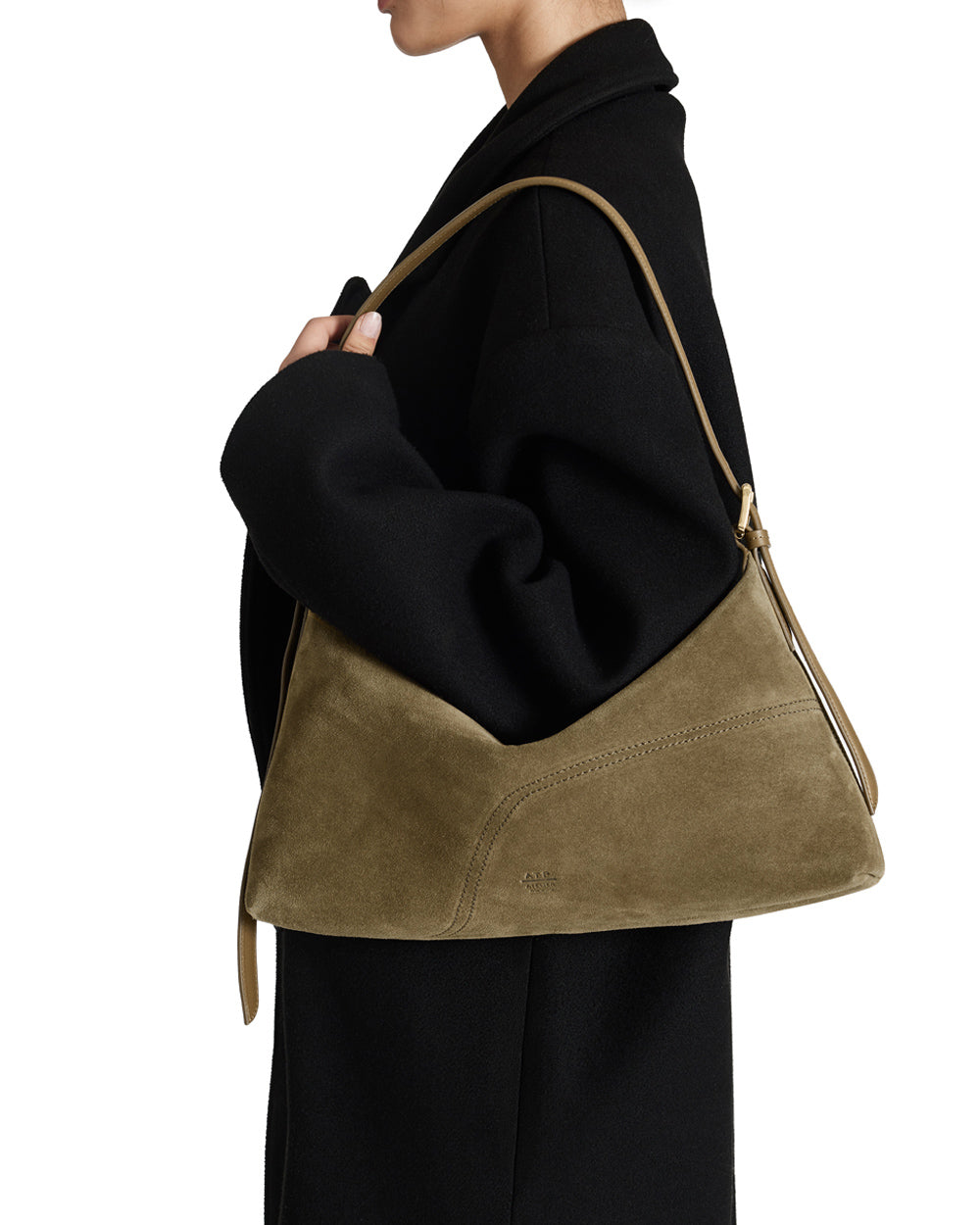 Castellare Shoulder Bag Loden Suede/Vacchetta