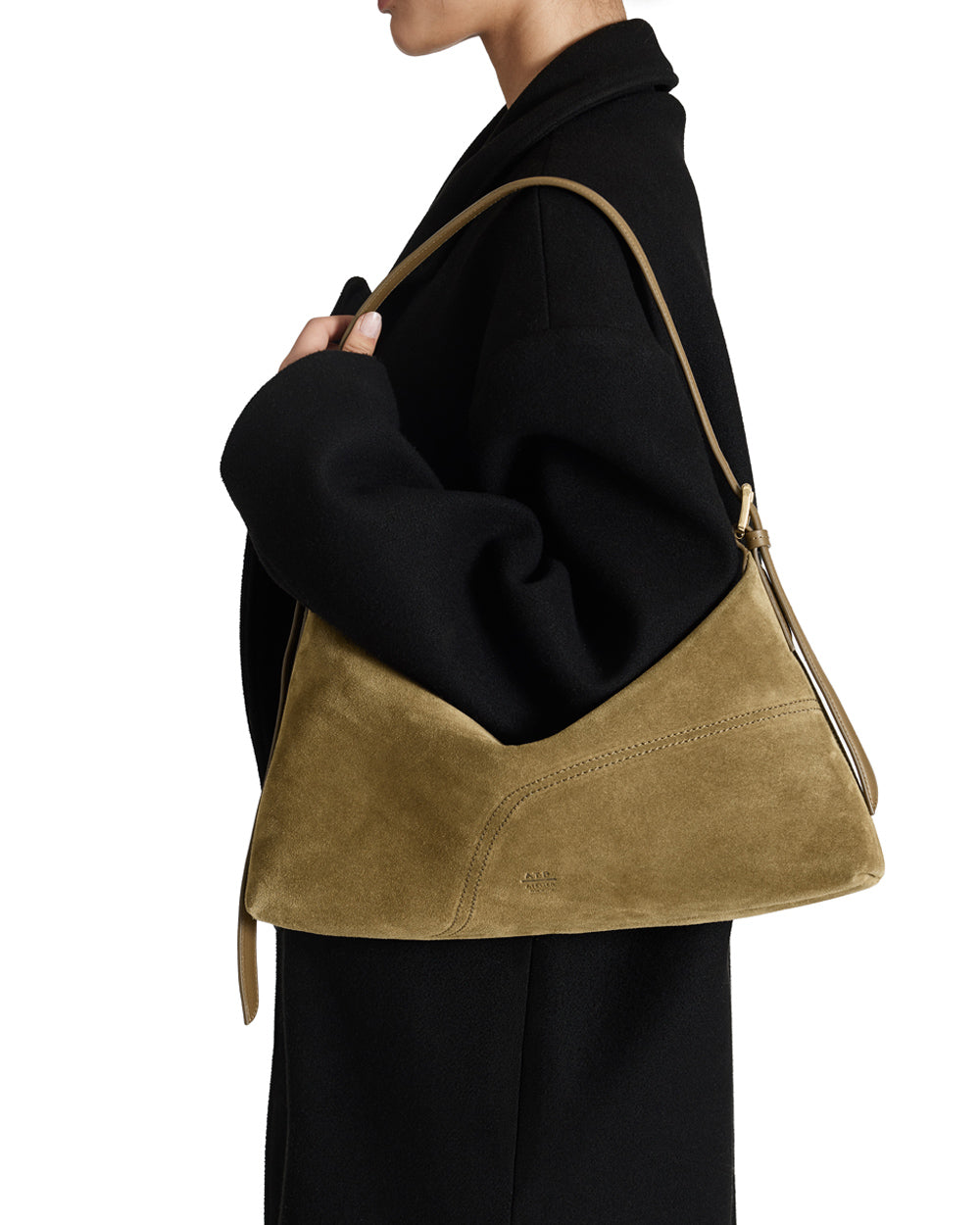 Castellare Shoulder Bag Loden Suede/Vacchetta