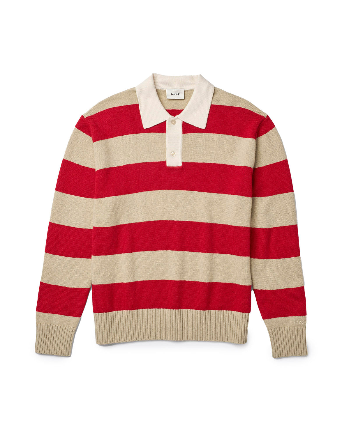 Frost Stripe Knit Polo Red Stripe