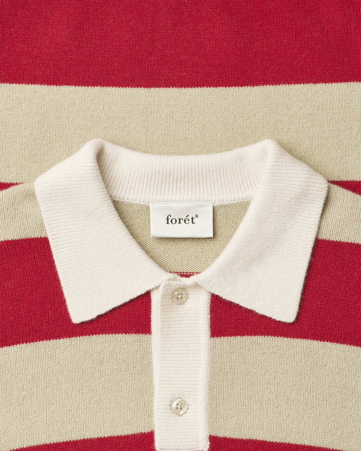 Frost Stripe Knit Polo Red Stripe