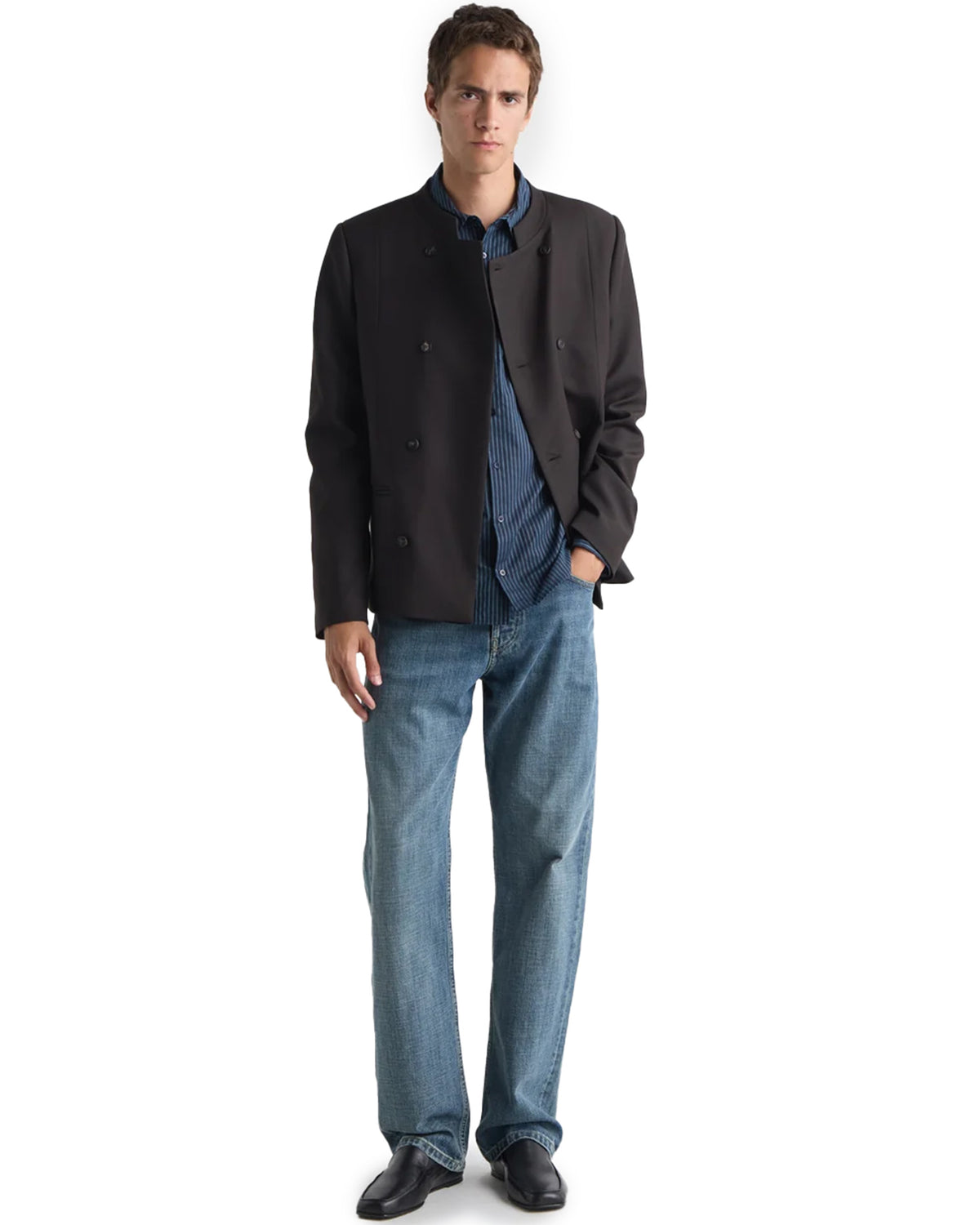 Gome Collarless Blazer Brown