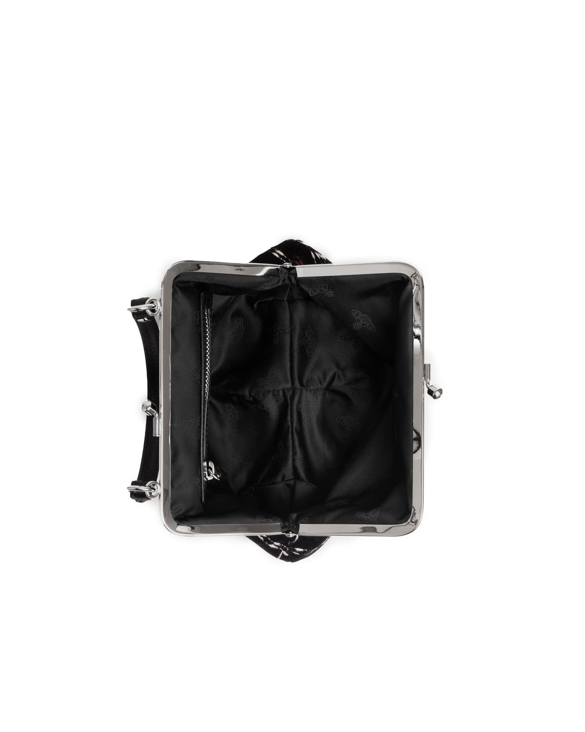 Granny Frame Purse Black Velvet Check