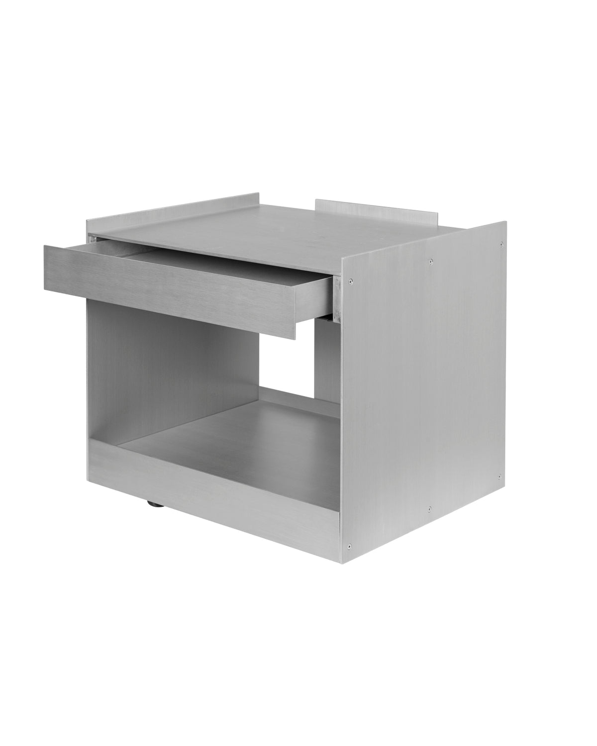 Lager Low Trolley With Drawer Aluminium