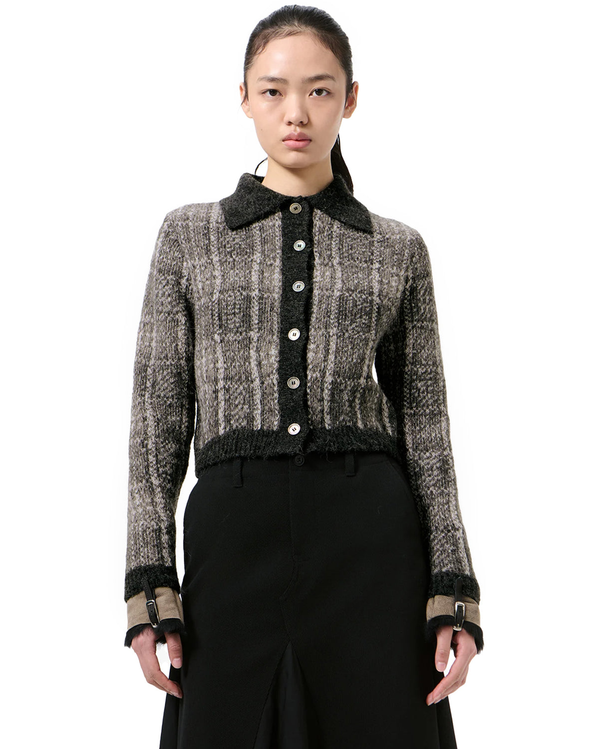 Mazzy Polo Grand Check Fuzzy Alpaca