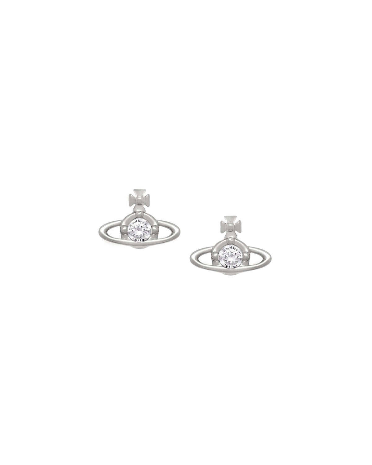 Nano Solitaire Earrings Platinum/Crystal