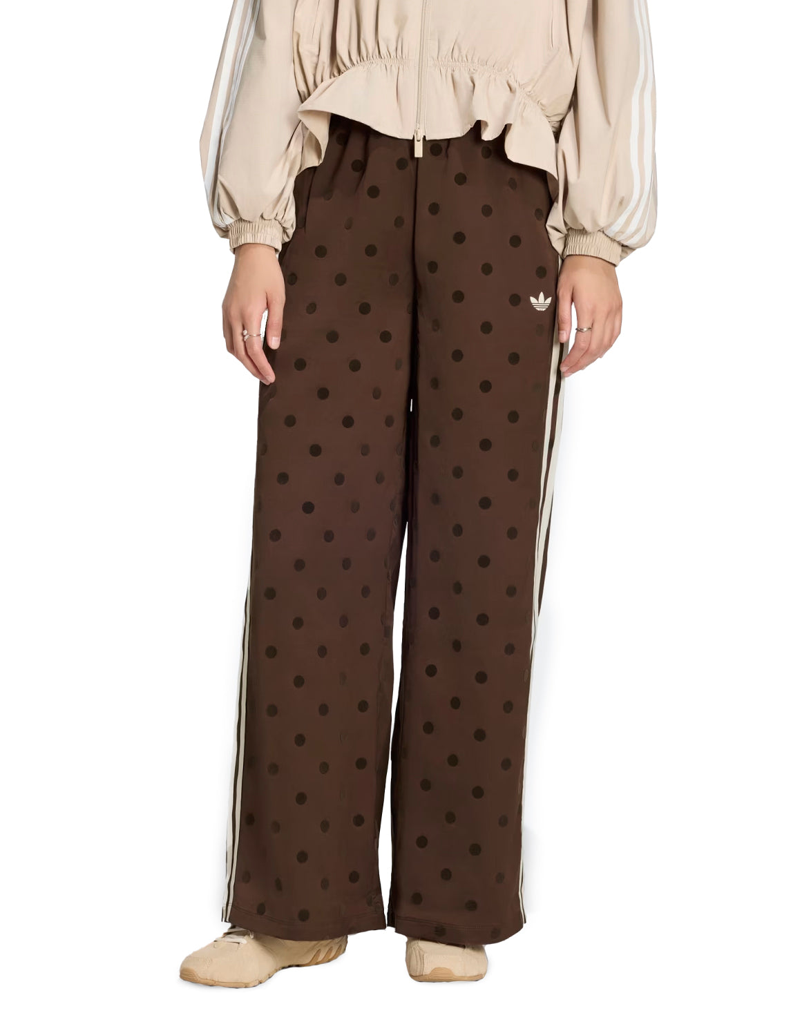 Satin Polka Dot Wide Leg Pants Auburn