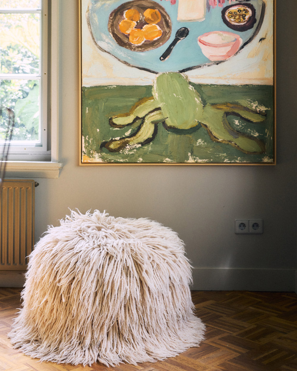 Shabby Pouf Beige