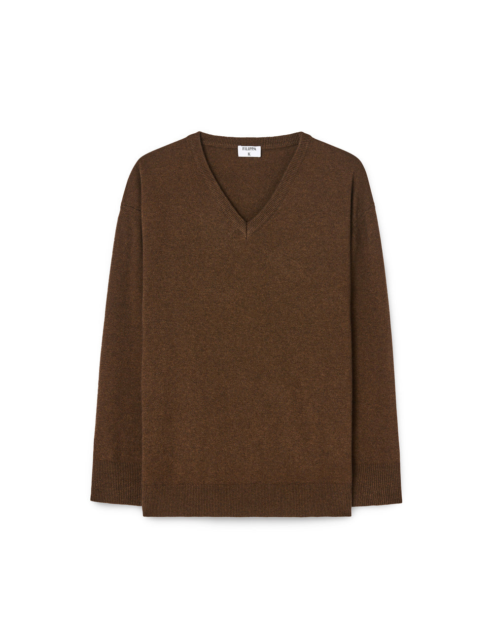 Soft Wool V-Neck Sweater Mid Brown