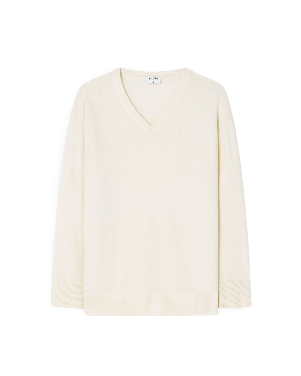 Soft Wool V-Neck Sweater Off-White