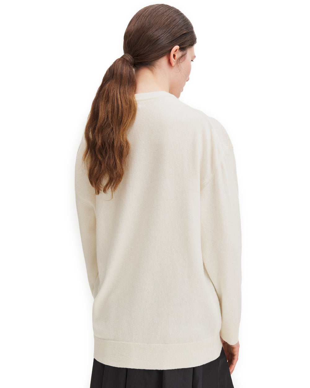 Soft Wool V-Neck Sweater Off-White