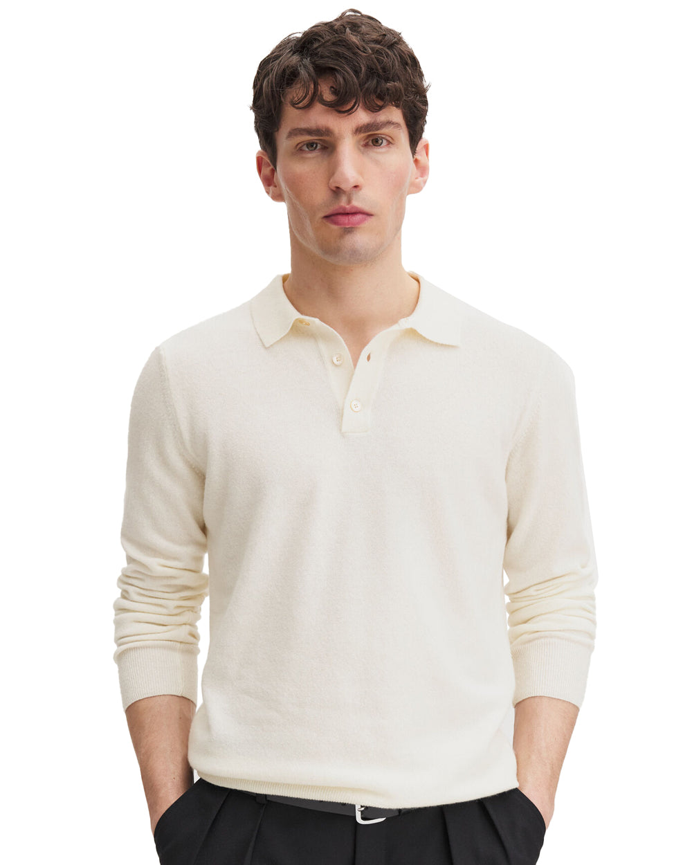 Soft Wool Polo Shirt Off-White