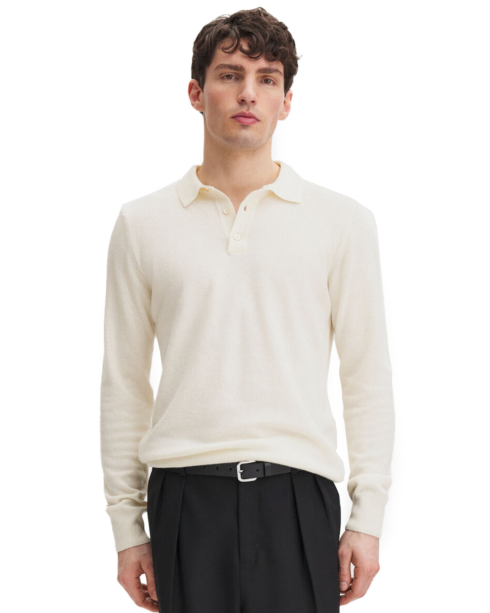 Soft Wool Polo Shirt Off-White