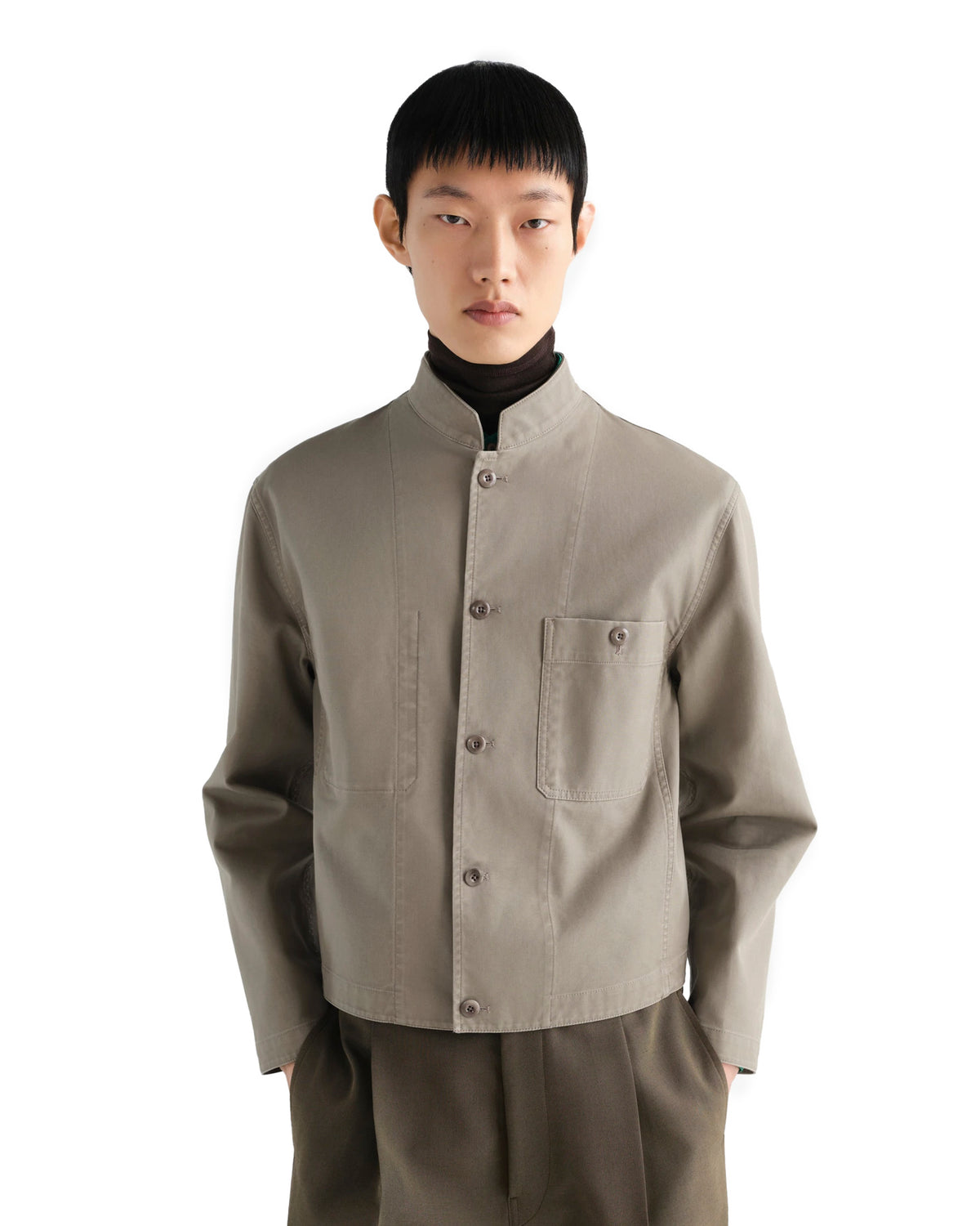 Stand Collar Jacket Taupe