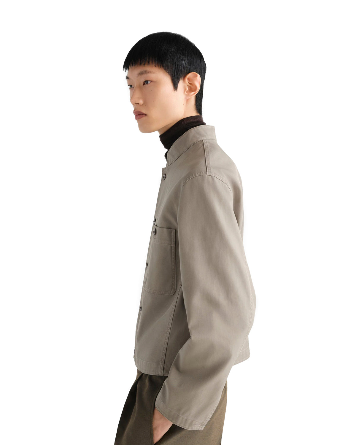 Stand Collar Jacket Taupe
