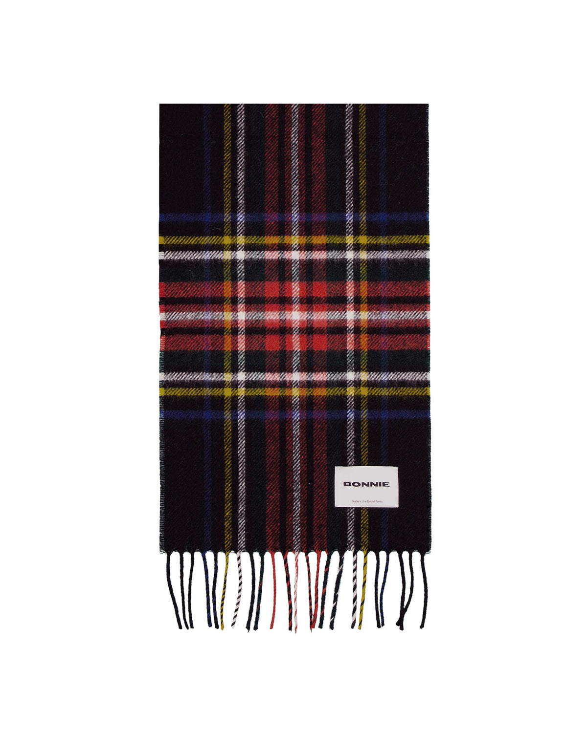 Tartan Wool Scarf Black Stewart
