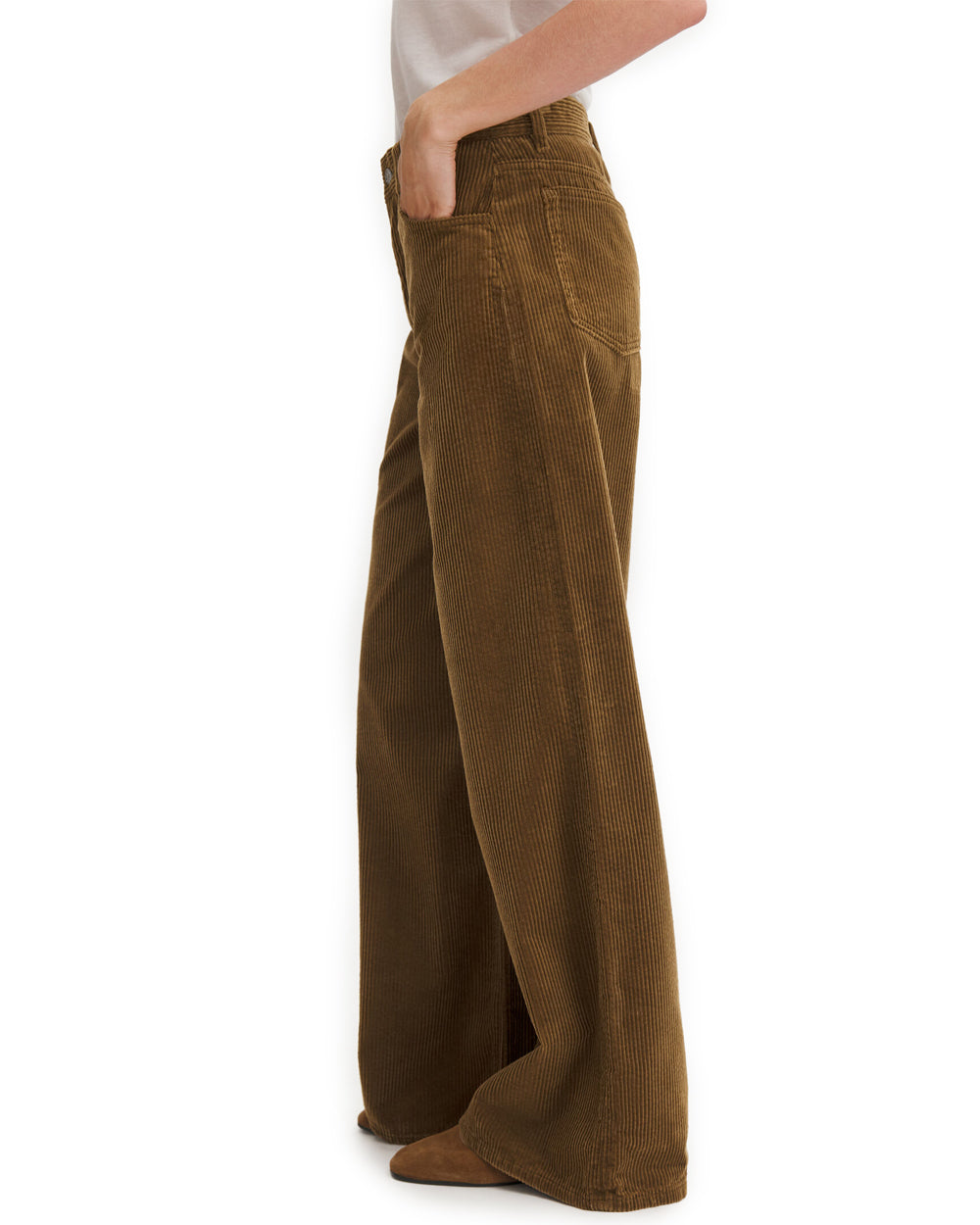 Wide Leg Corduroy Trousers Tobacco