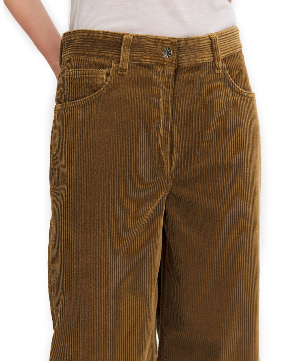 Wide Leg Corduroy Trousers Tobacco