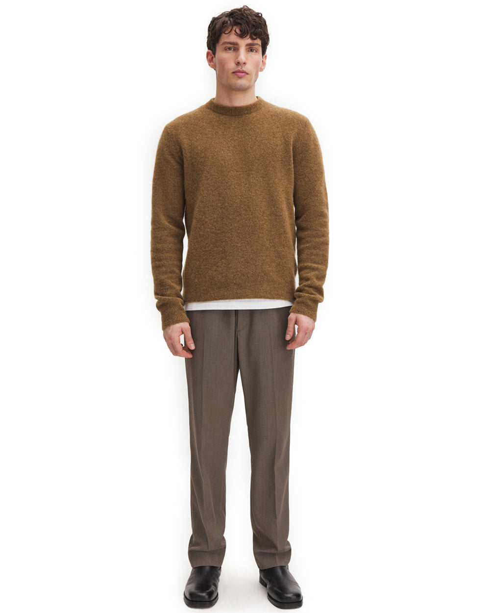 Wool Yak Sweater Mid Brown