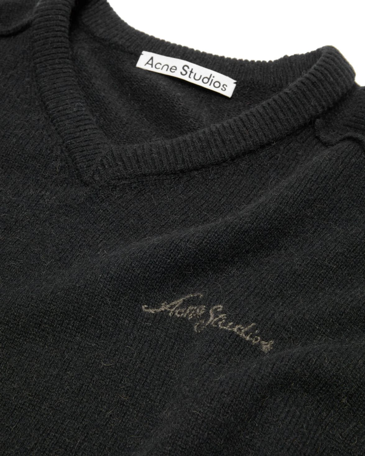 Camel Hair V-Neck Sweater Black