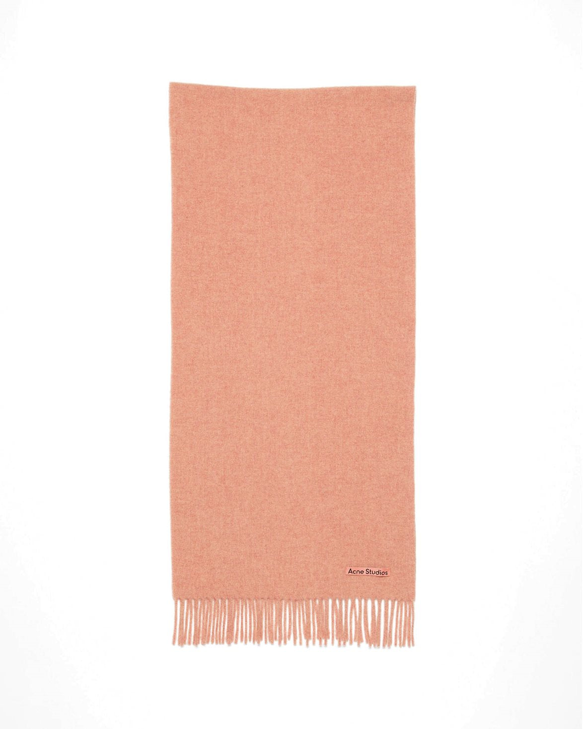 Canada Fringe Wool Scarf Narrow Rose Melange