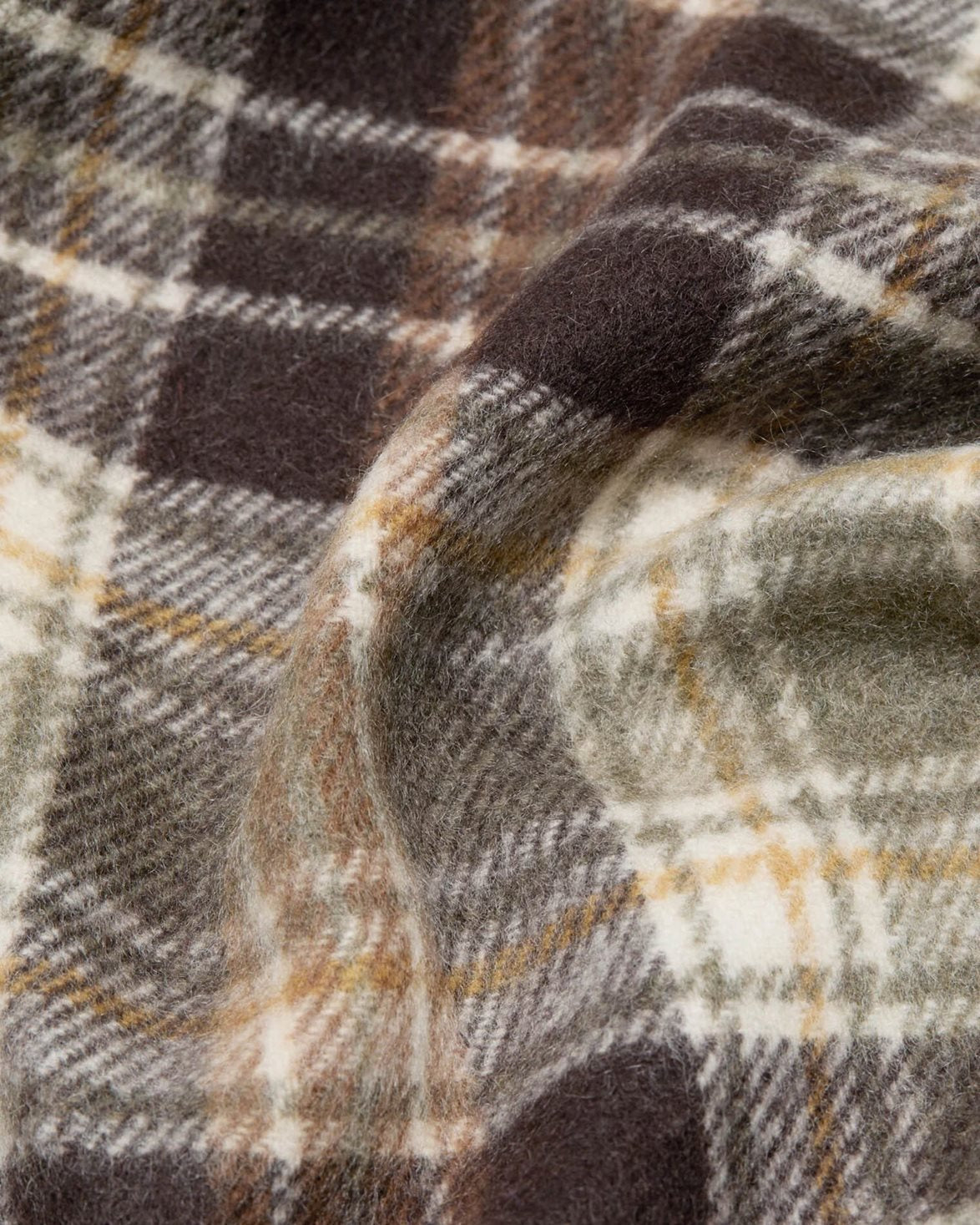 Cashmere Checked Scarf Dark Brown/Khaki Green