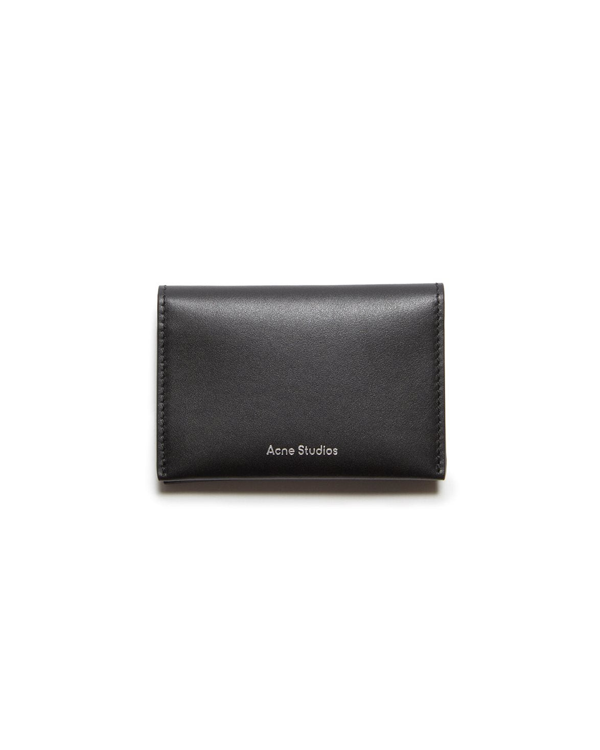 Folded Leather Card Holder Black
