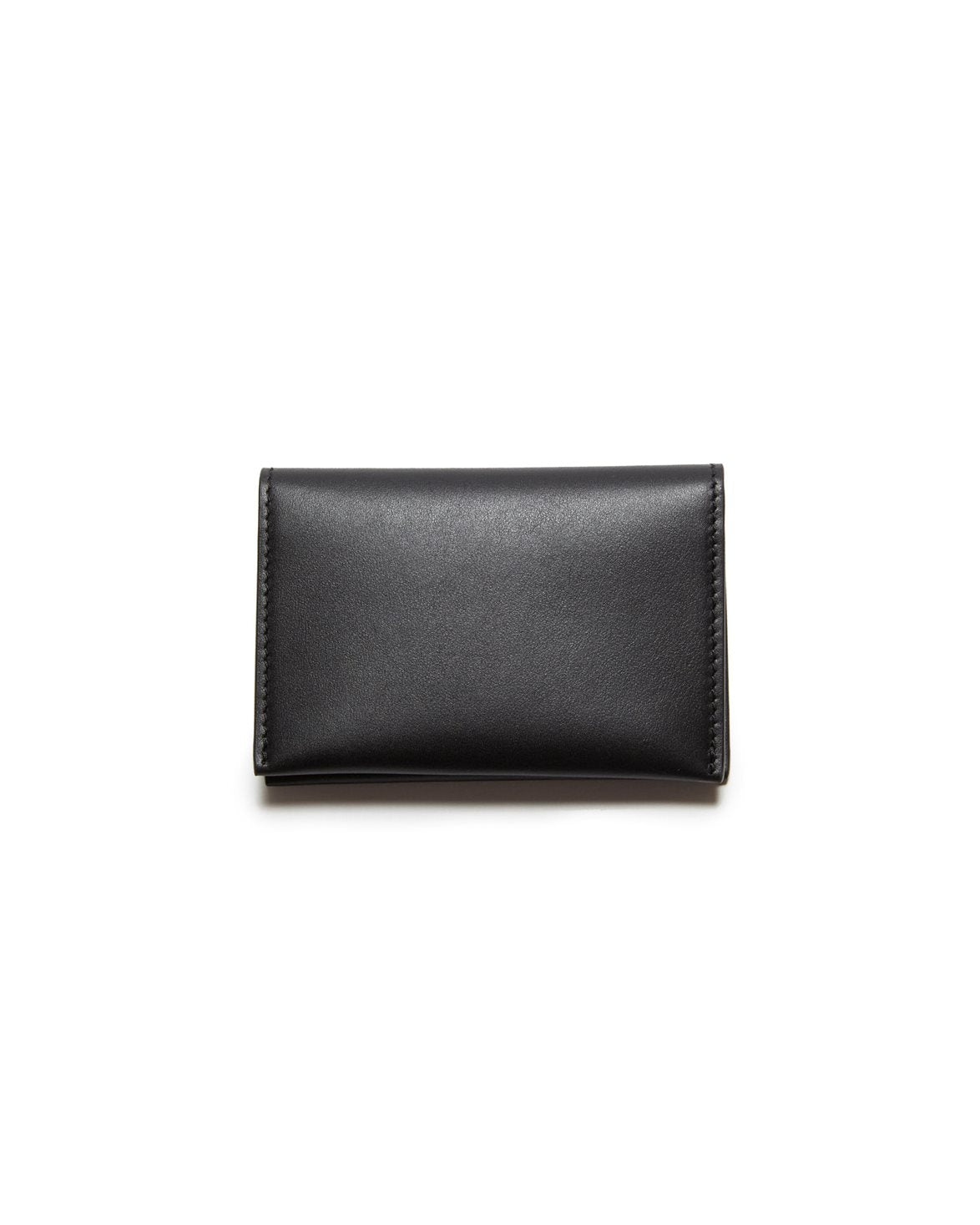 Folded Leather Card Holder Black