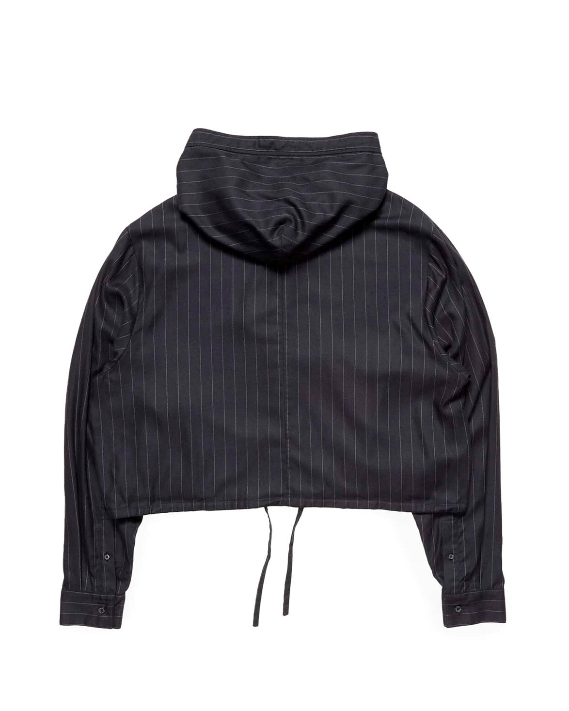 Hooded Wool Shirt Navy Blue