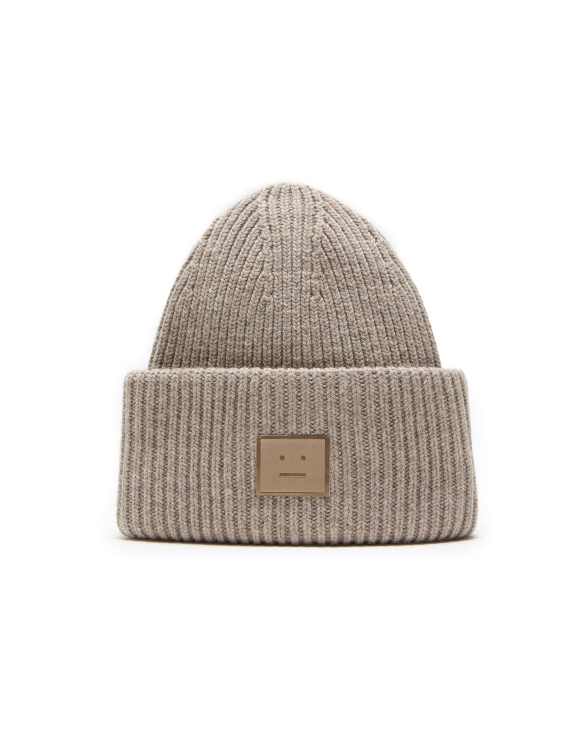 Large Face Logo Beanie Greige Melange