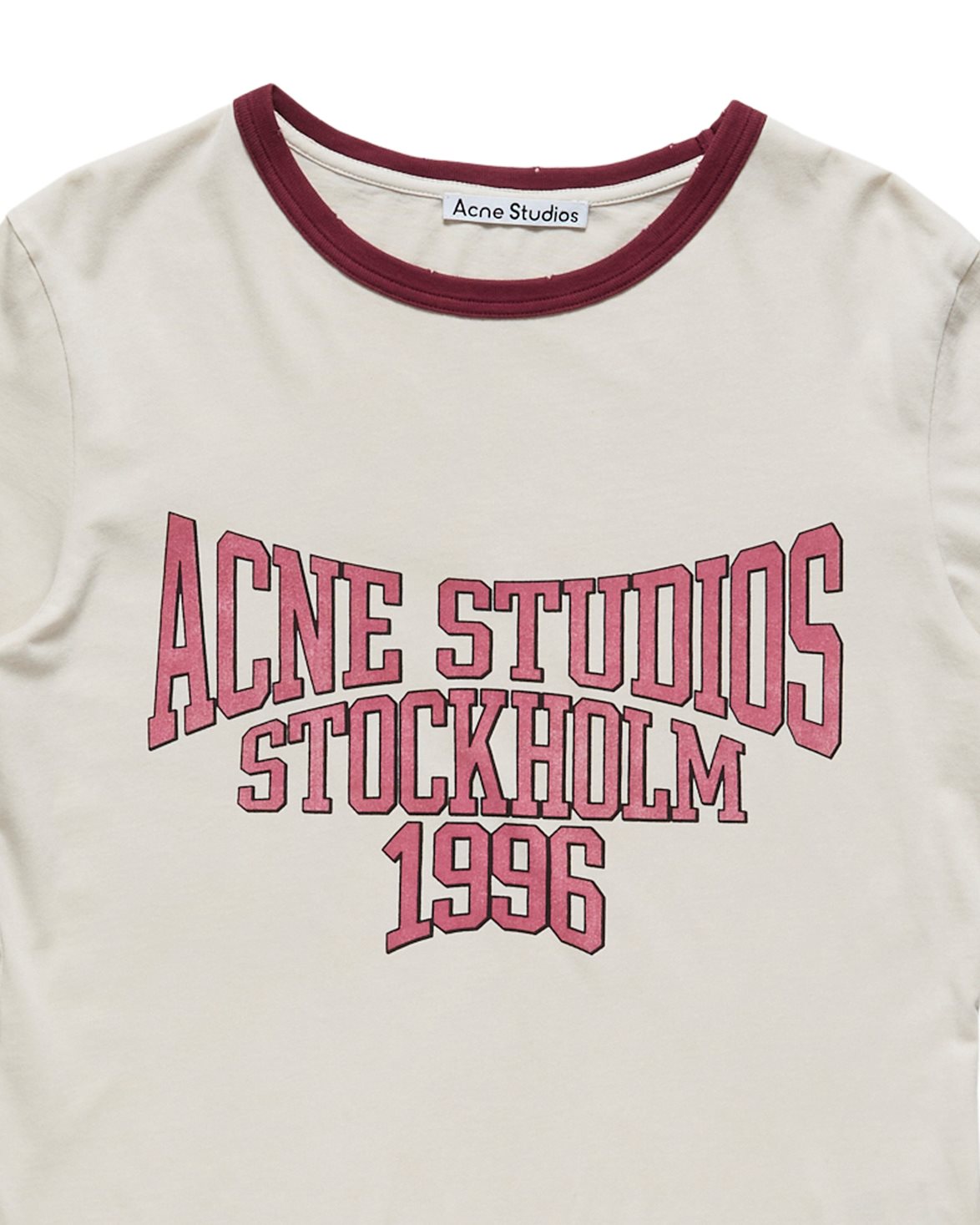 Logo Ringer T-Shirt Off White/Burgundy