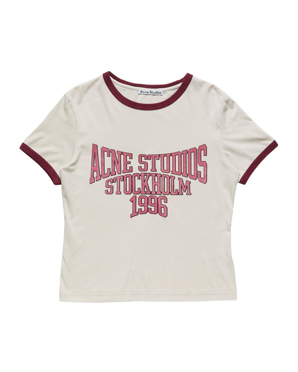 Logo Ringer T-Shirt Off White/Burgundy