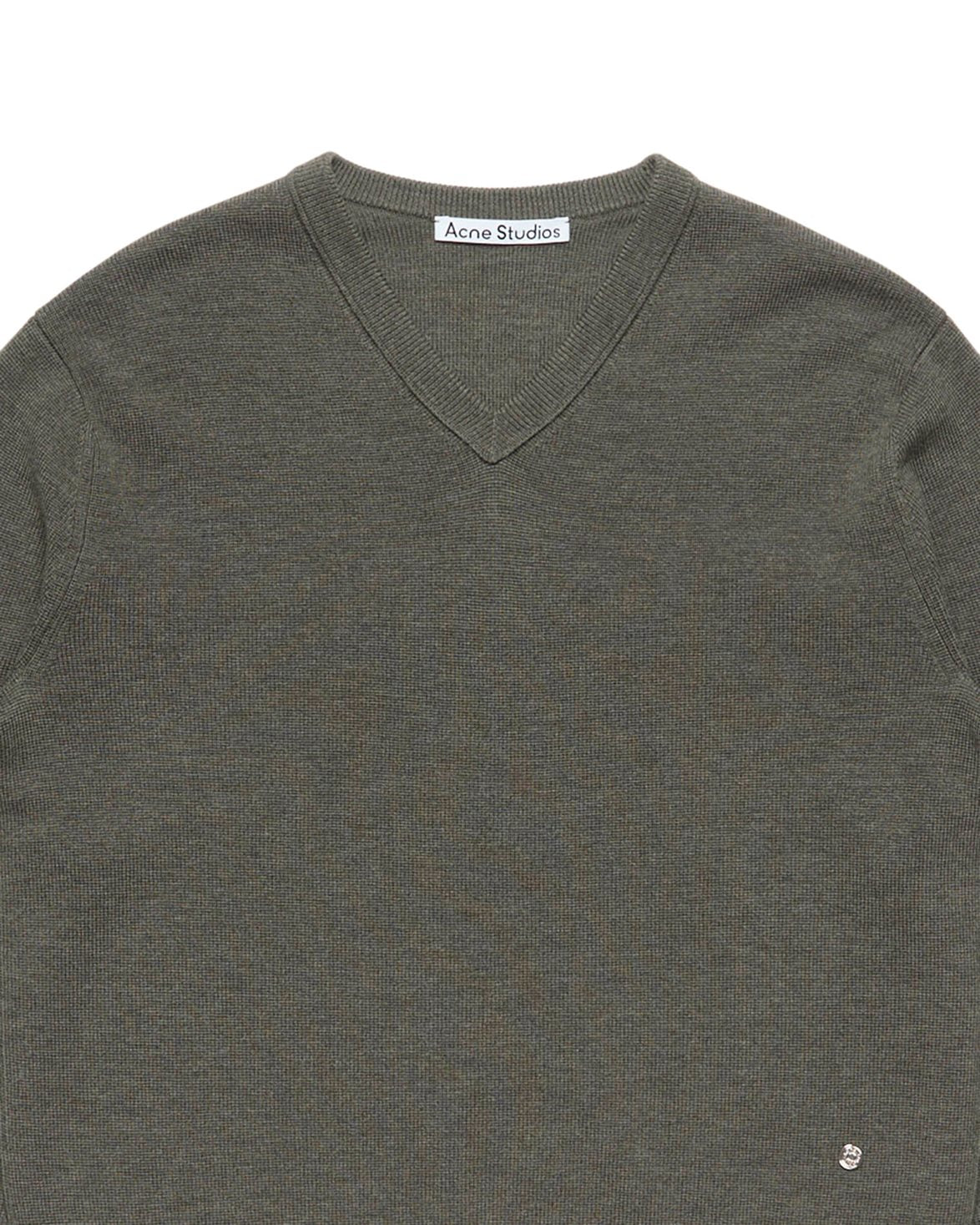 Merino Wool V-Neck Sweater Cedar Green