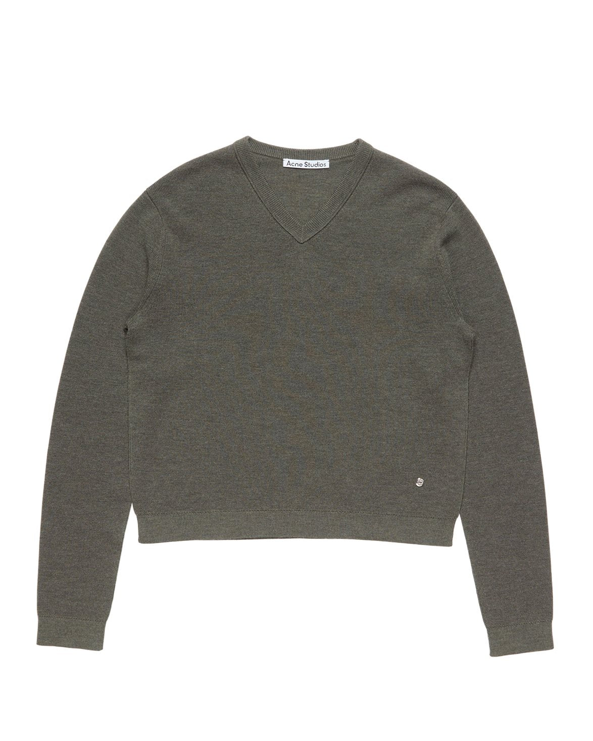 Merino Wool V-Neck Sweater Cedar Green