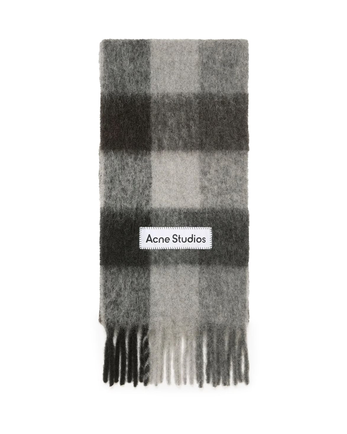 Mohair Checked Scarf Dark Black/Grey/Dark Grey