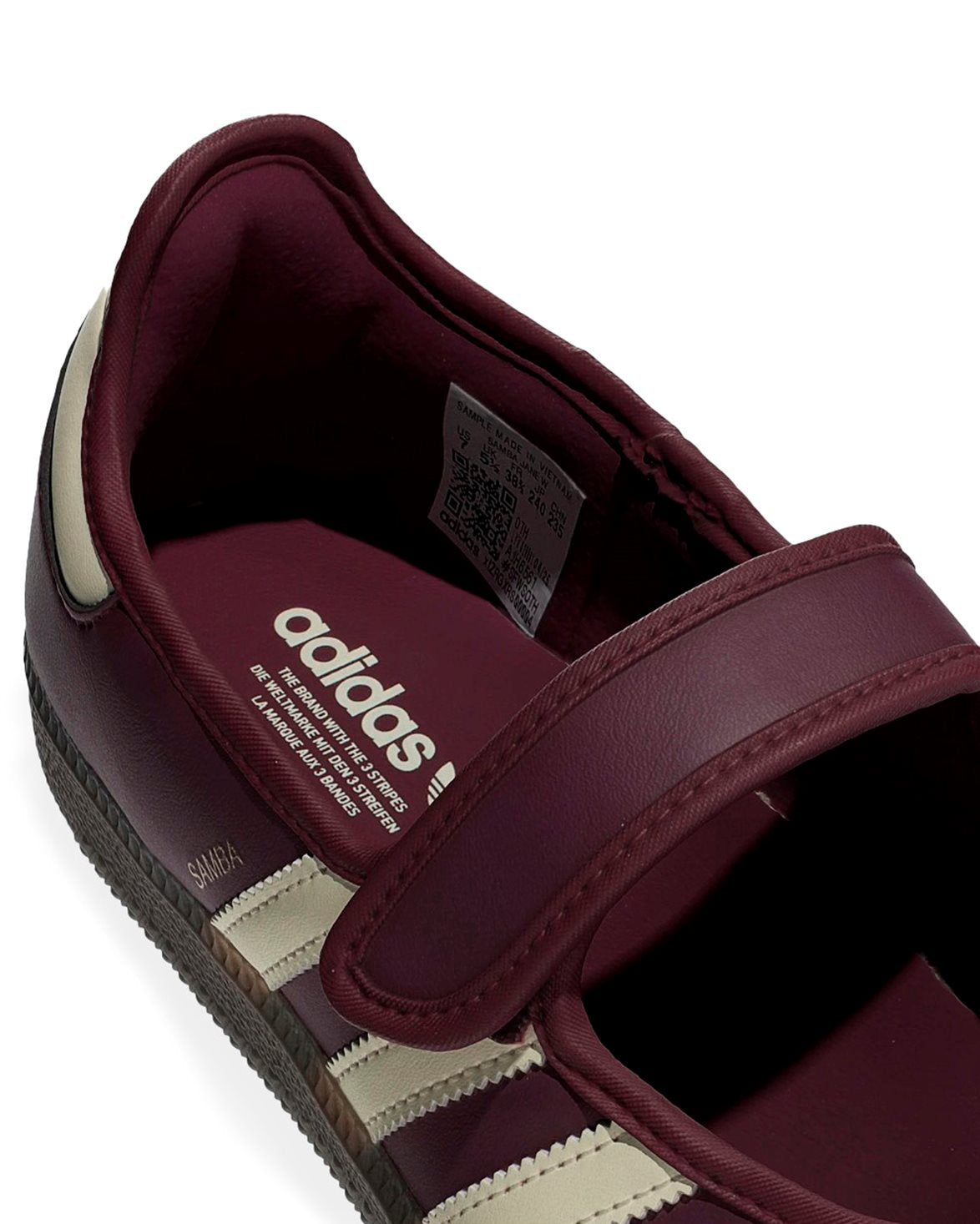 Samba Jane Shoes W Maroon/Cream White/Gold Metallic