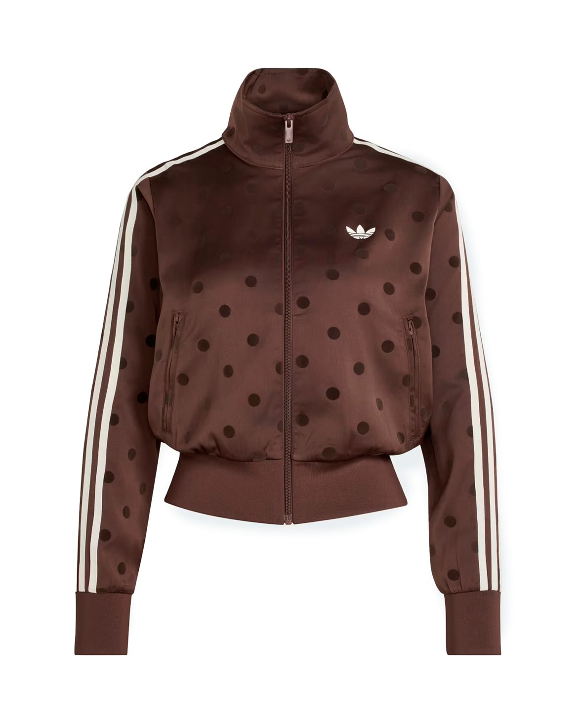 Satin Polka Dot Track Jacket Auburn