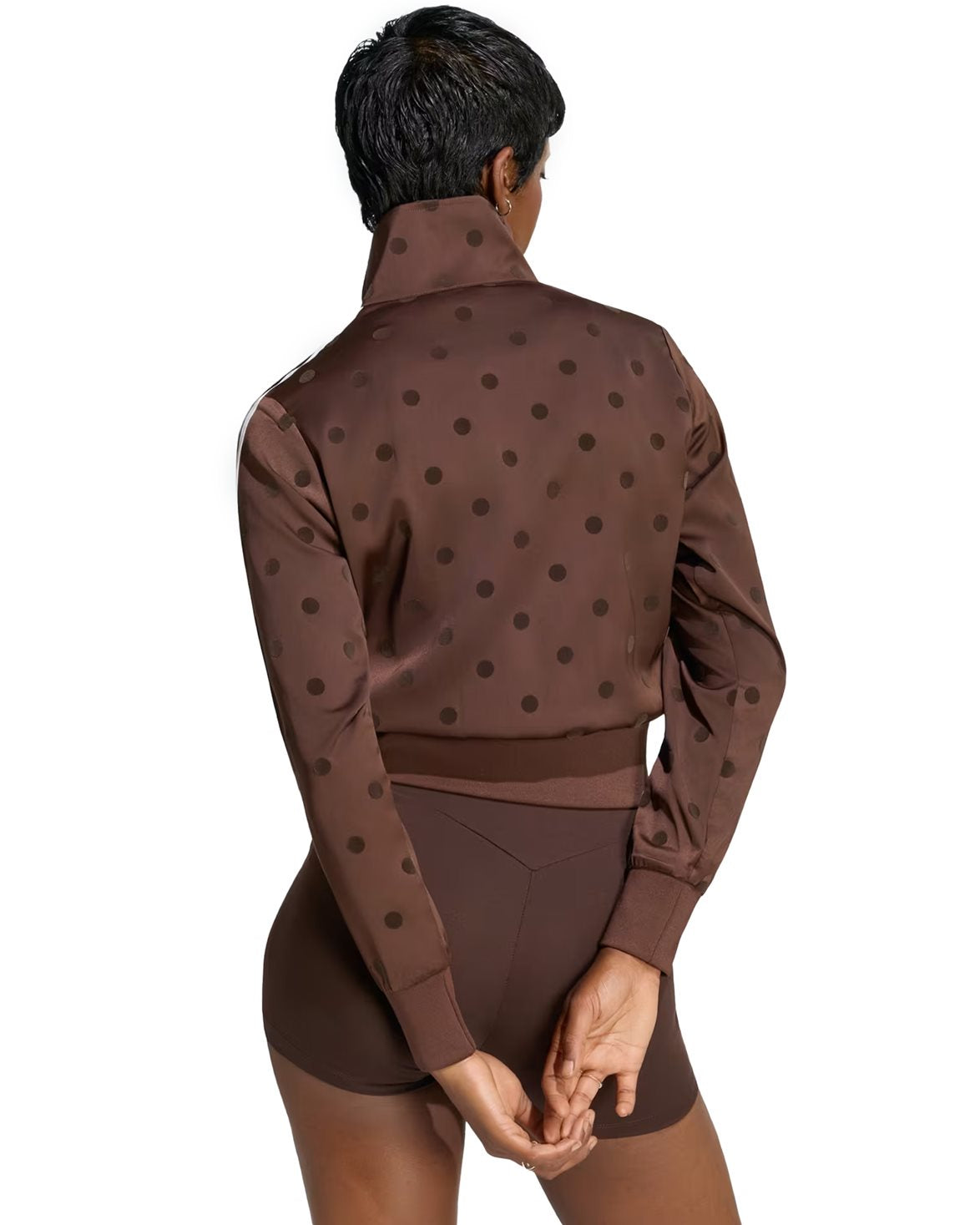 Satin Polka Dot Track Jacket Auburn