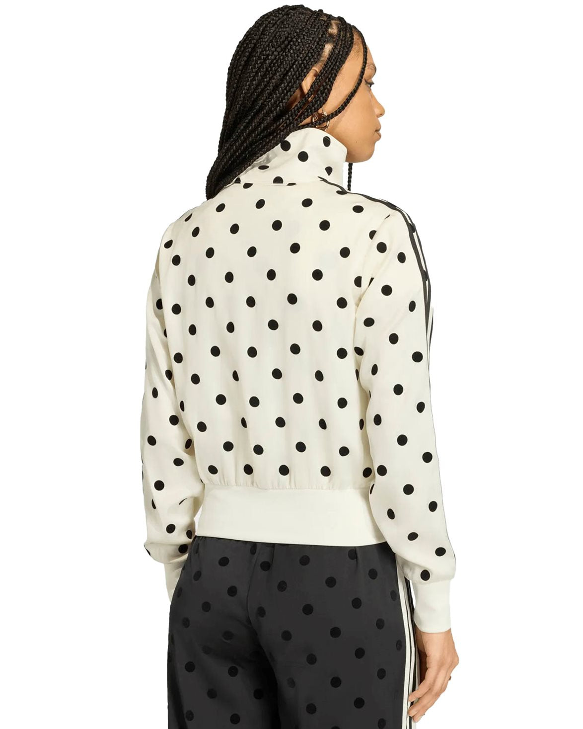 Satin Polka Dot Track Jacket Off White