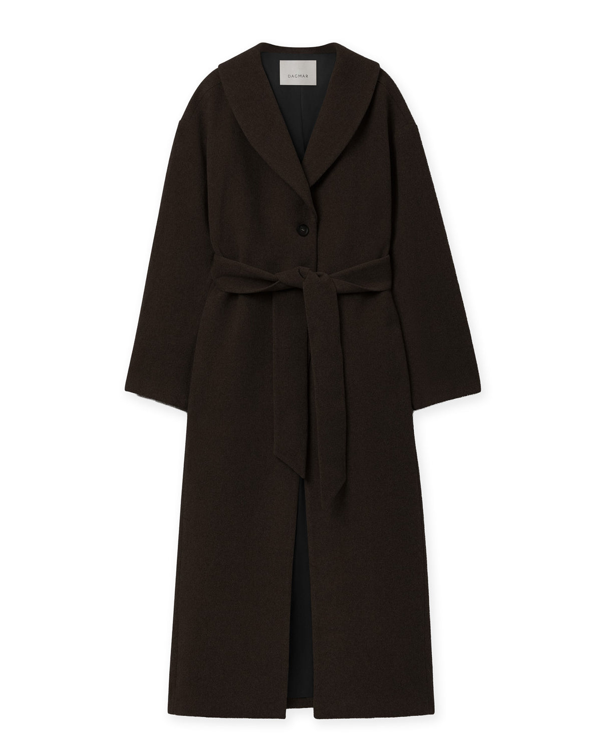 Wool Robe Coat Chocolate Brown