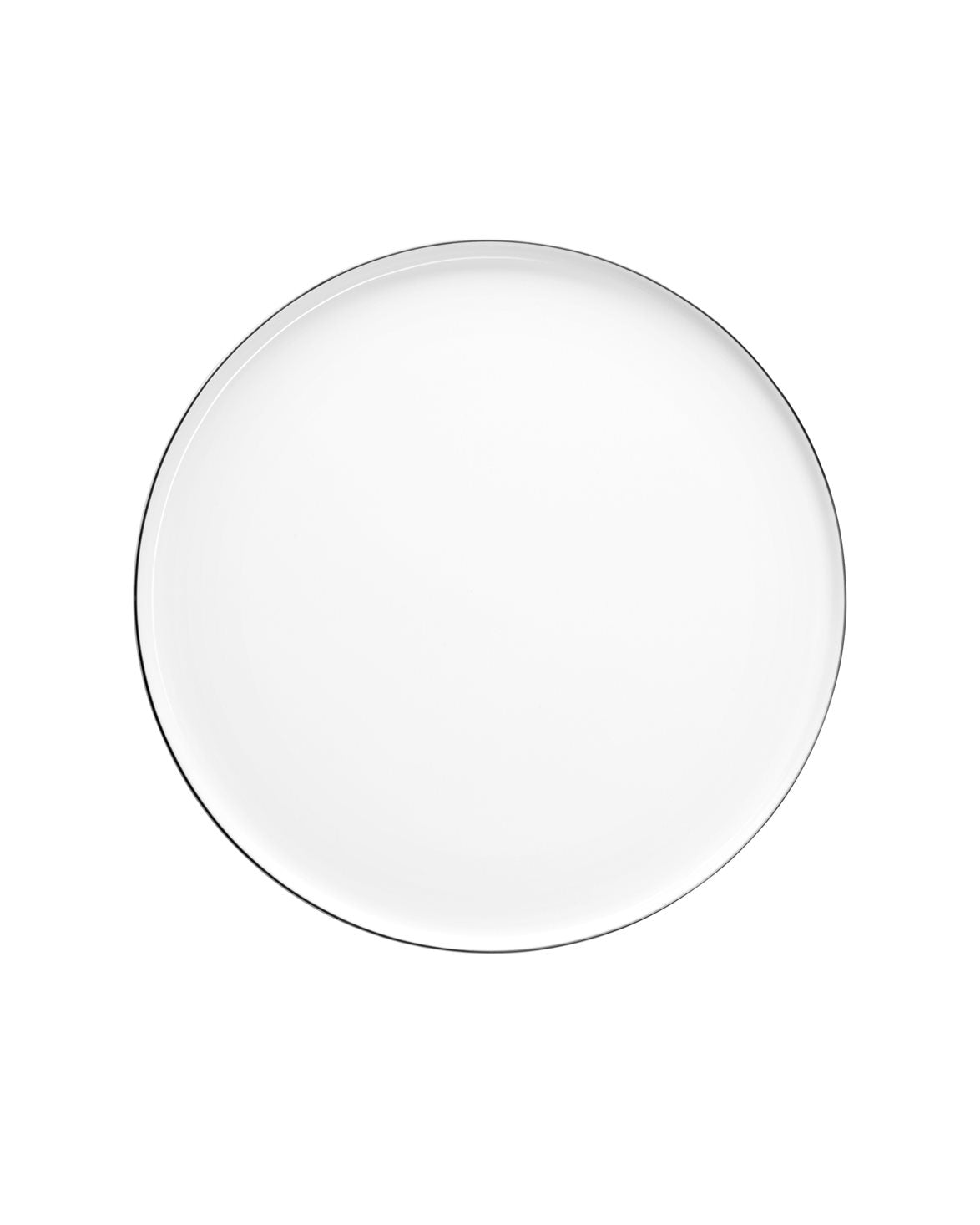 Dessert Plate Black Rim White