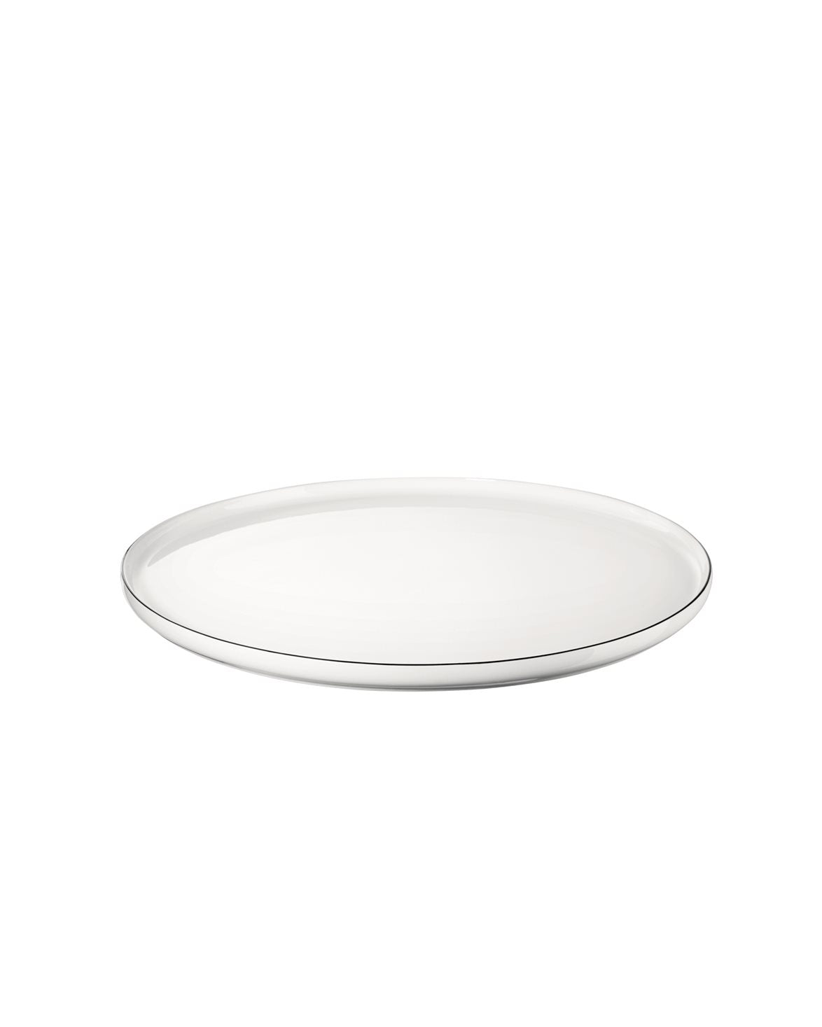 Dinner Plate Black Rim White