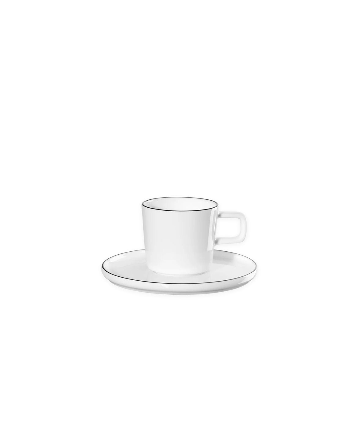 Espresso Cup With Saucer Black Rim White