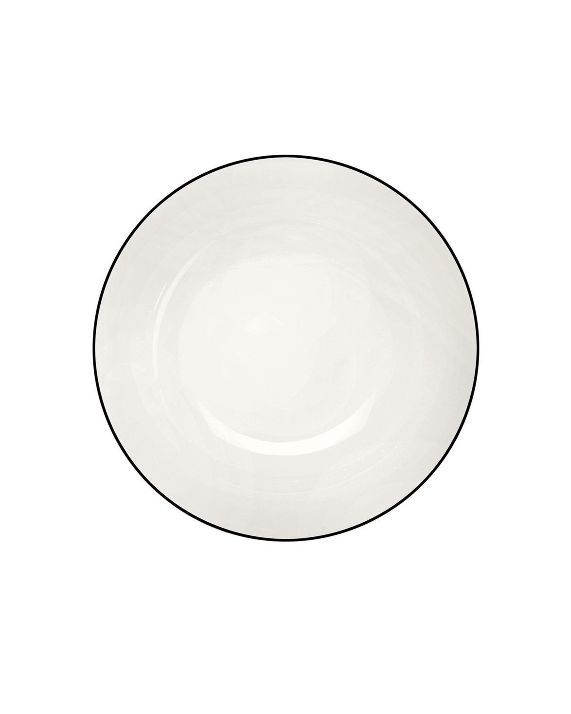 Pasta Plate Black Rim White