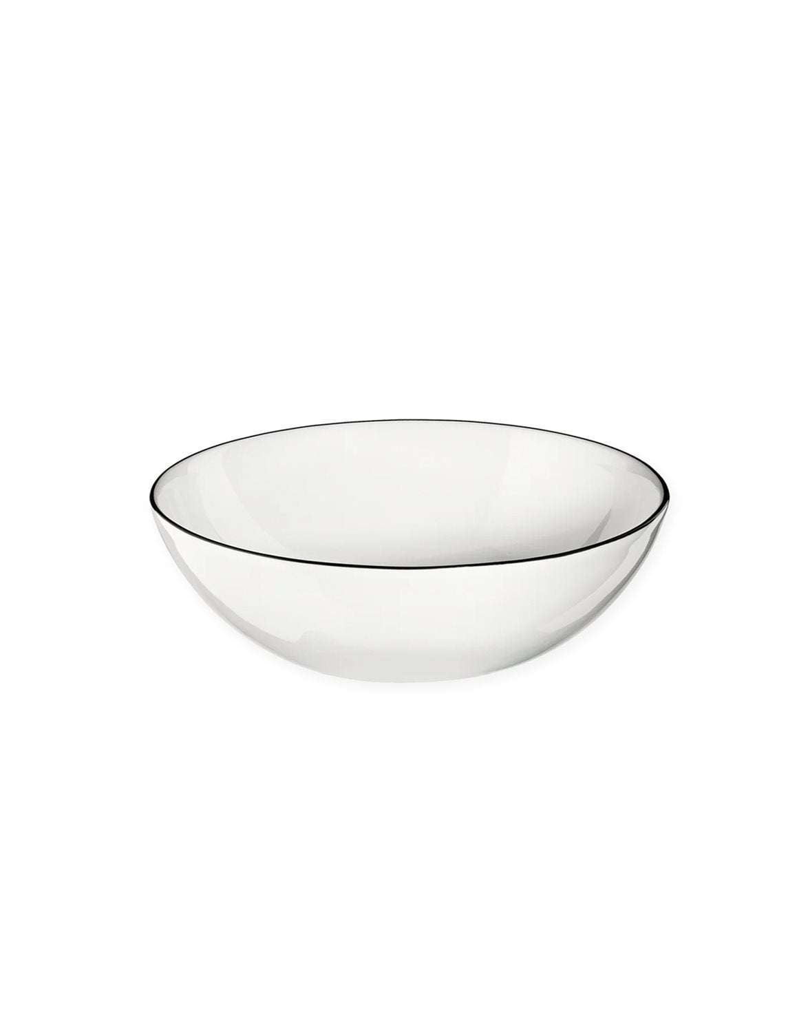 Round Bowl Black Rim White