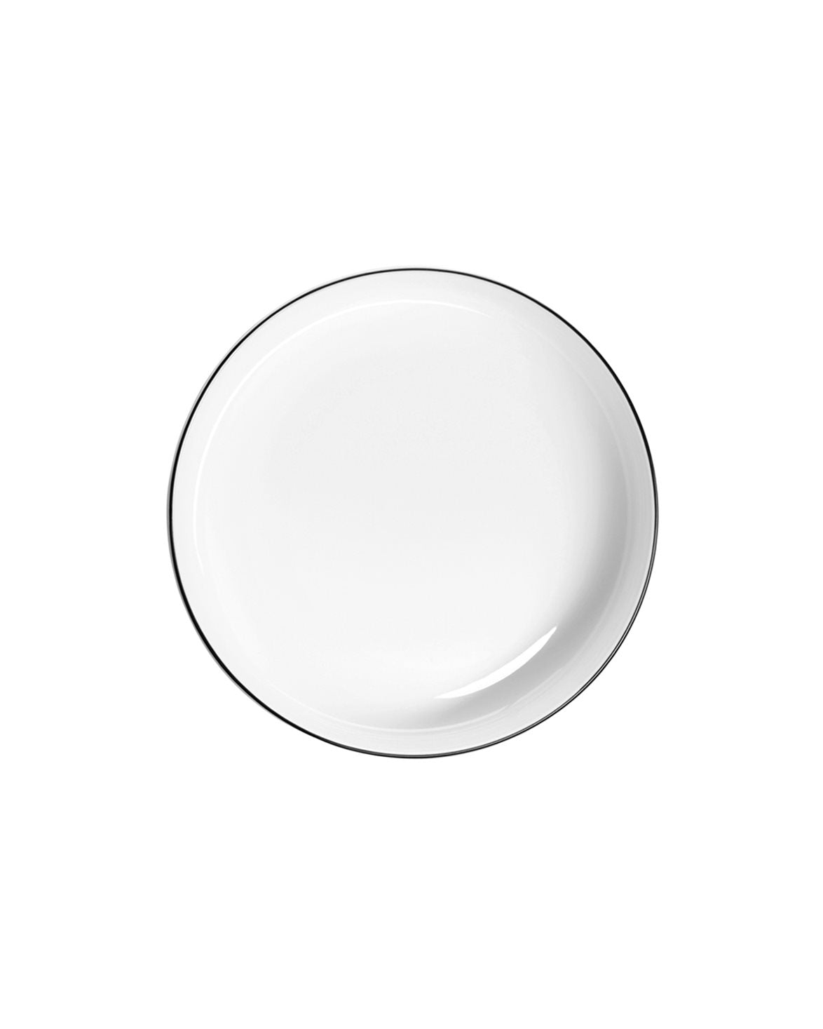 Small Plate Black Rim White