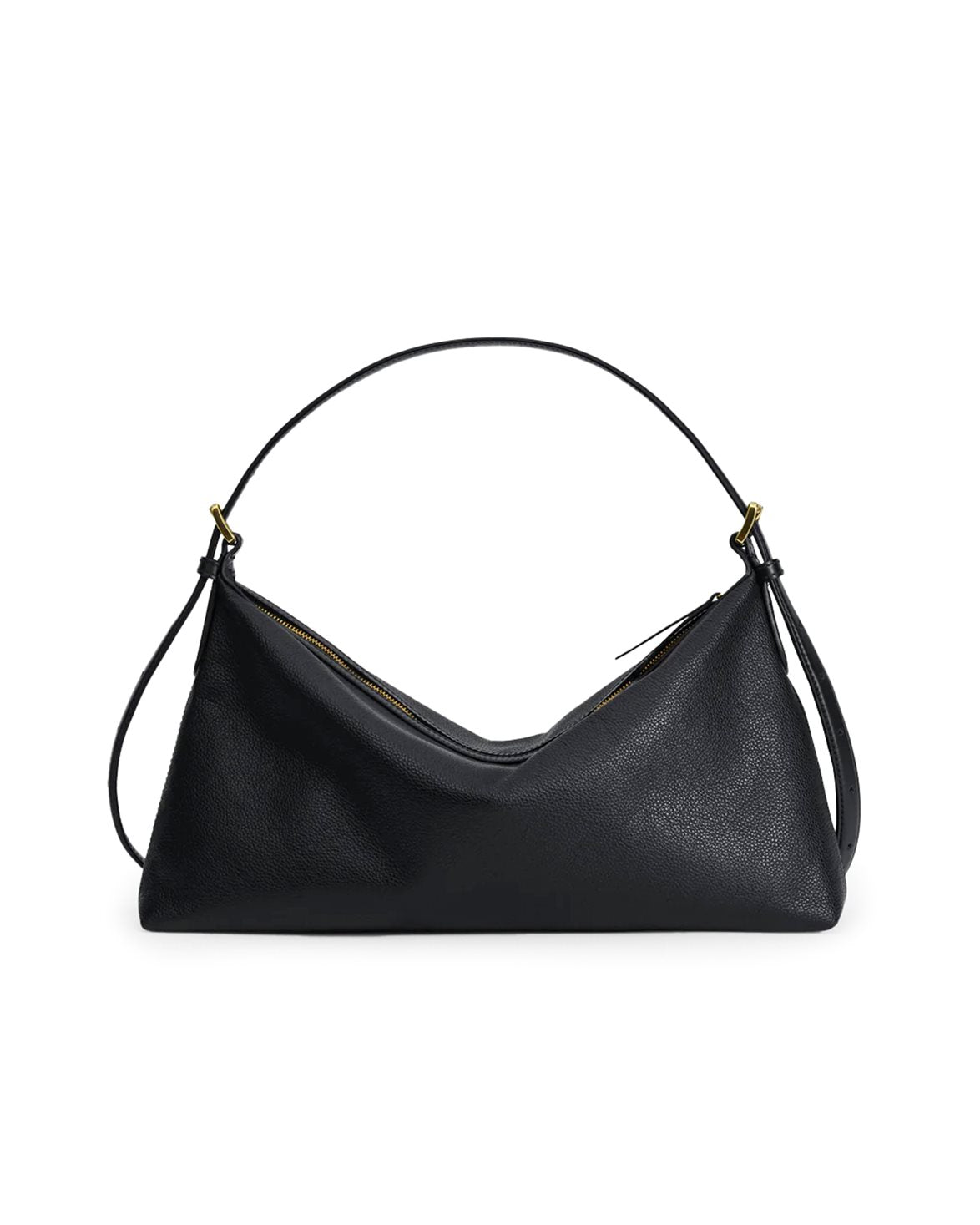 Castellare Shoulder Bag Black Grained Calf