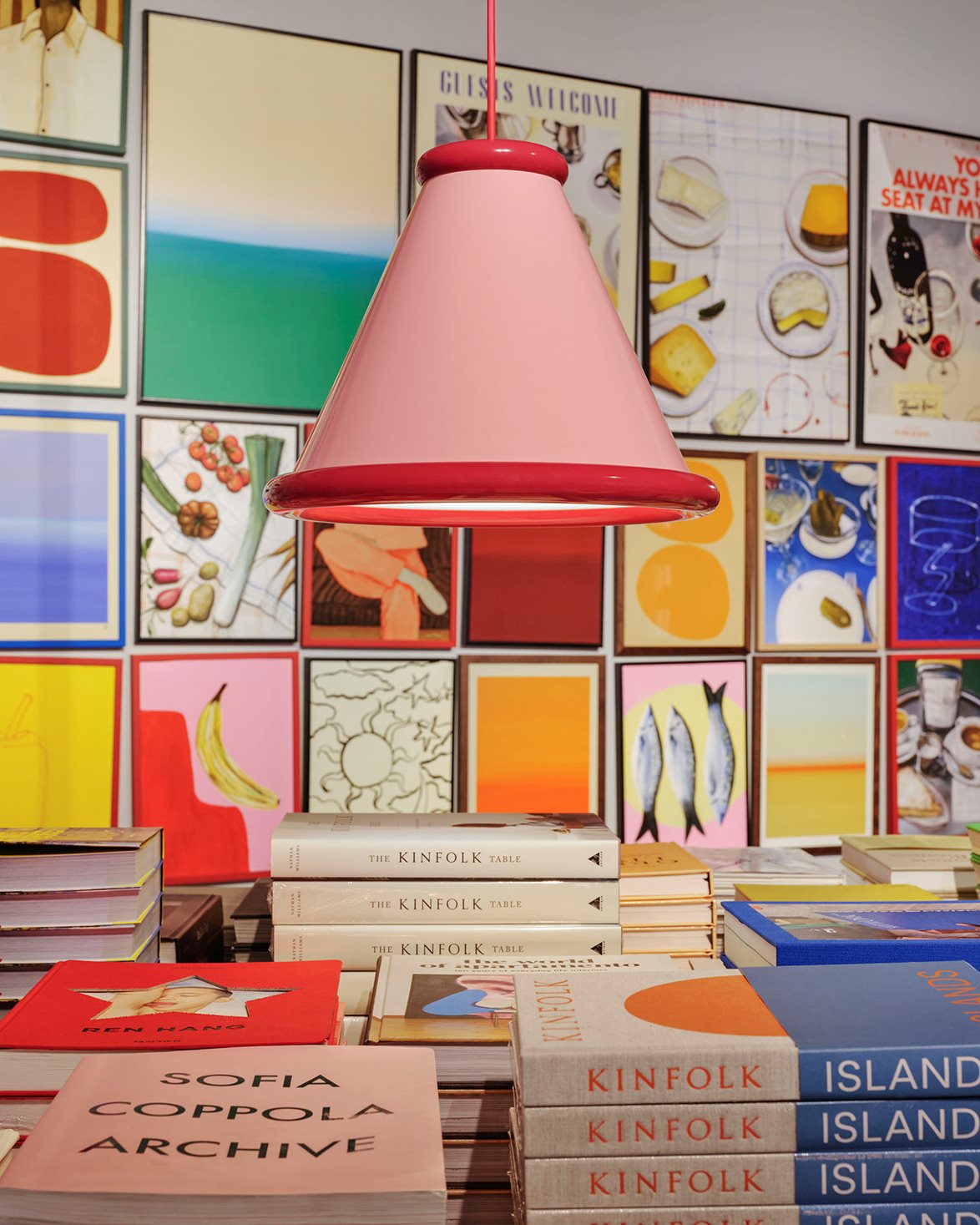 Belle Pendant Lamp Large	Light Pink/Red Violet