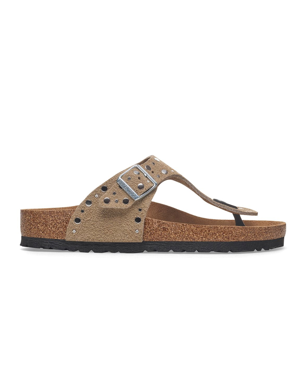 Gizeh Rivet Suede Leather Taupe